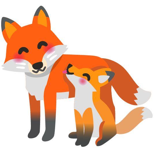 fox face revolving hearts