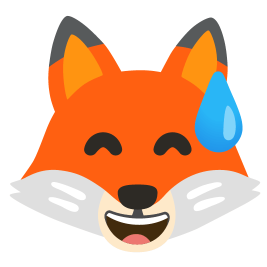 fox face sweat smile