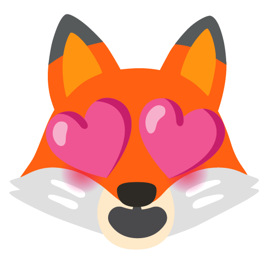 fox face heart eyes