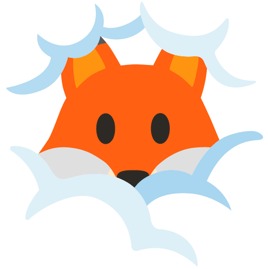 fox face face in clouds
