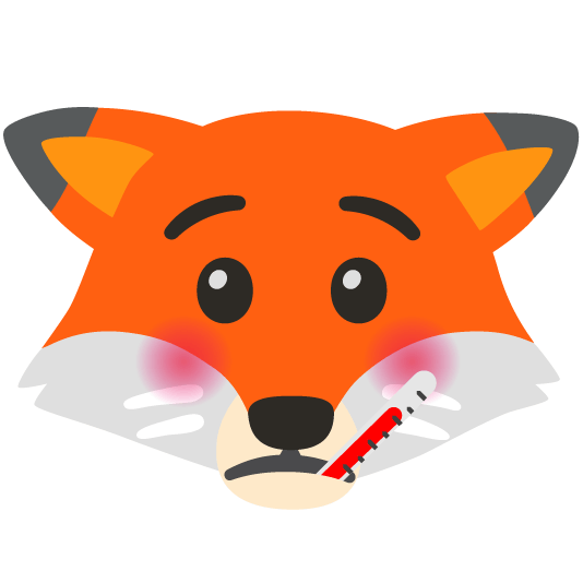 fox face face with thermometer
