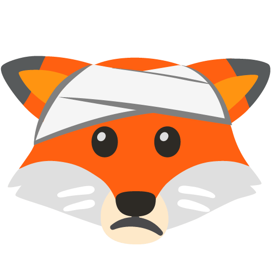 fox face face with head bandage