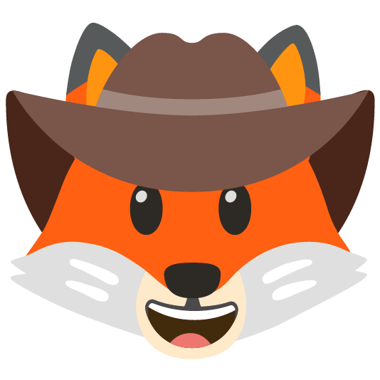 fox face face with cowboy hat