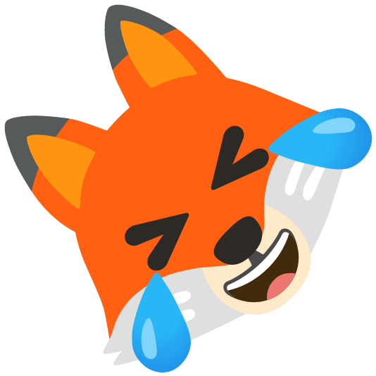 fox face rolling on the floor laughing