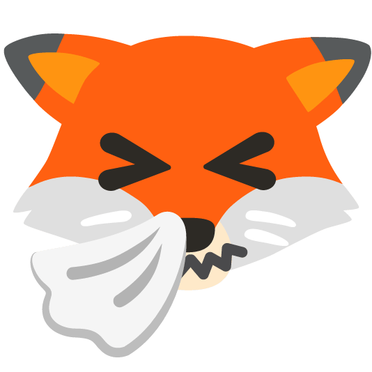 fox face sneezing face
