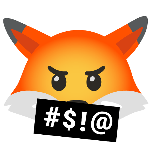 fox face face with symbols on mouth