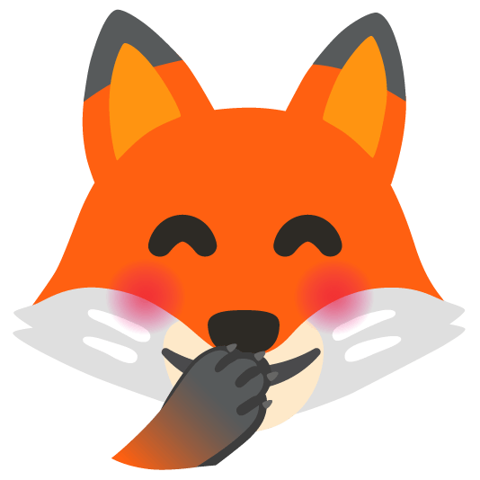 fox face face with hand over mouth