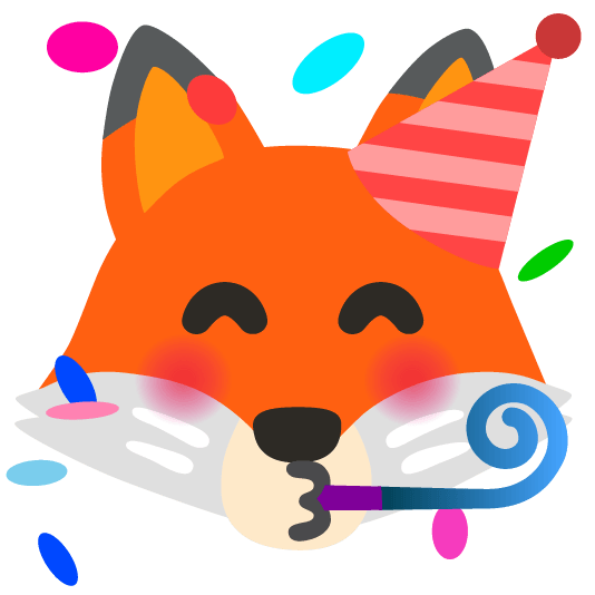 fox face partying face