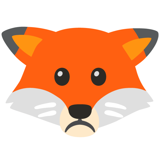 fox face white frowning face