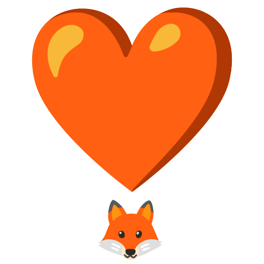 fox face heavy heart exclamation mark ornament