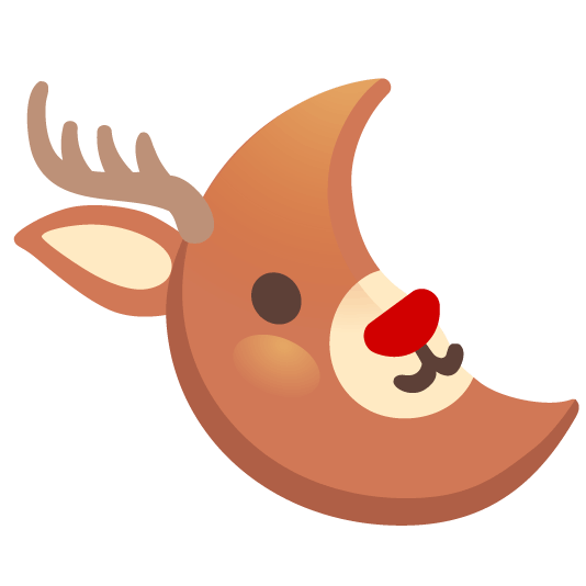 deer last quarter moon with face