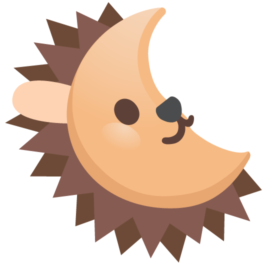 hedgehog last quarter moon with face