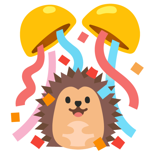 hedgehog confetti ball