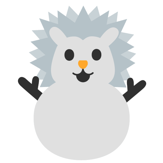 hedgehog snowman without snow