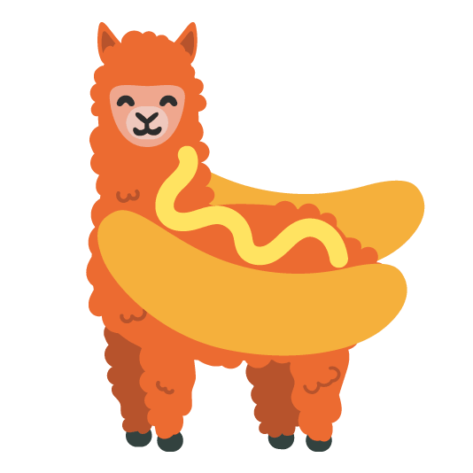 llama hotdog