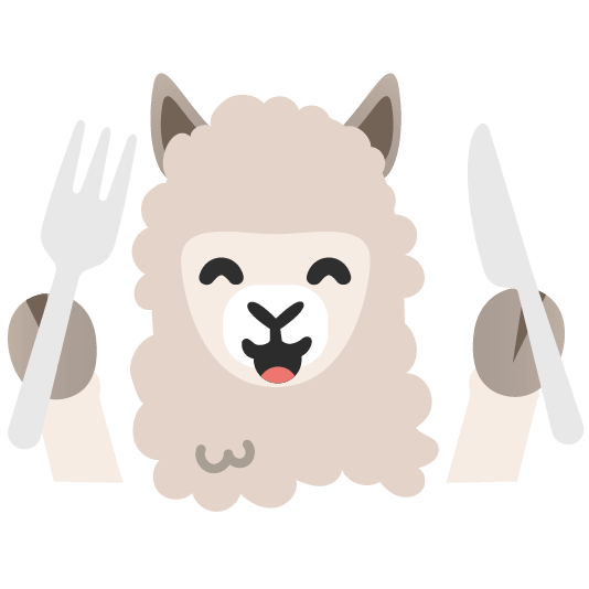 llama knife fork plate