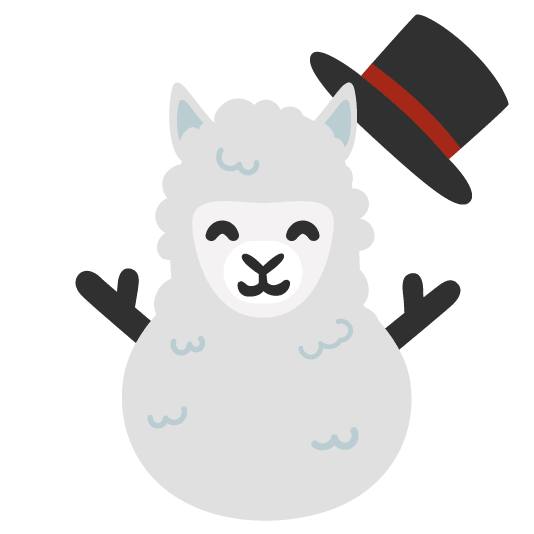 llama snowman without snow