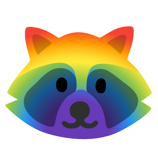 raccoon rainbow