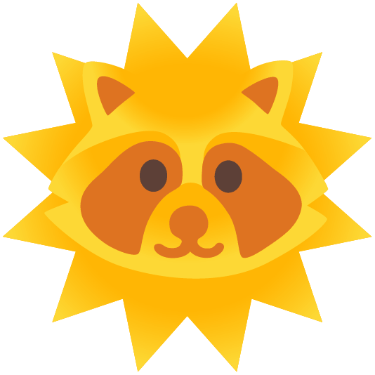 raccoon sun with face