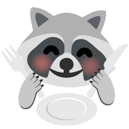 raccoon knife fork plate
