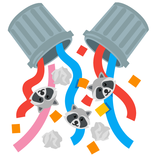 raccoon confetti ball