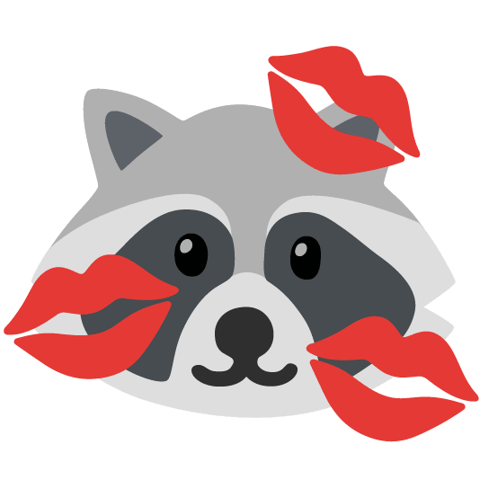 raccoon kiss