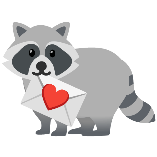 raccoon love letter