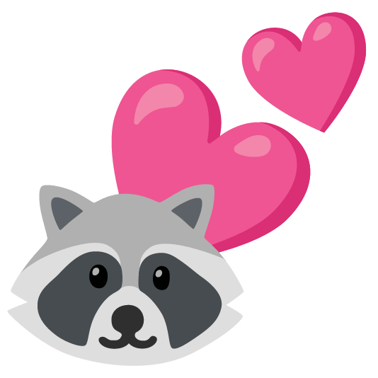 raccoon two hearts