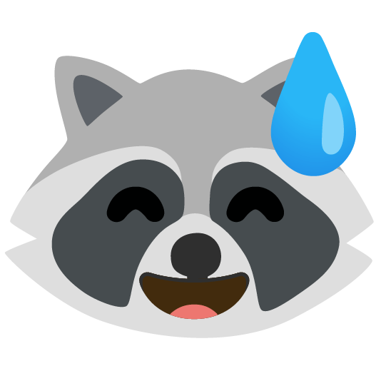 raccoon sweat smile