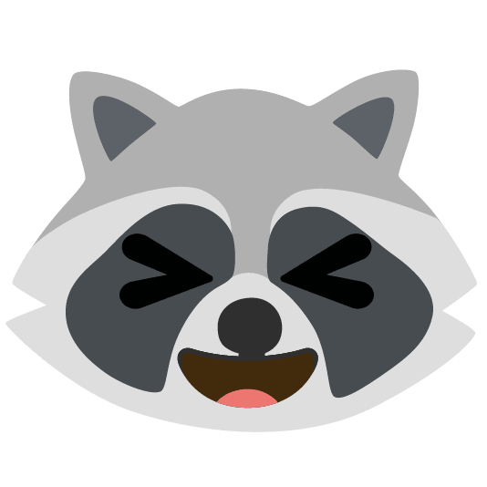 raccoon laughing