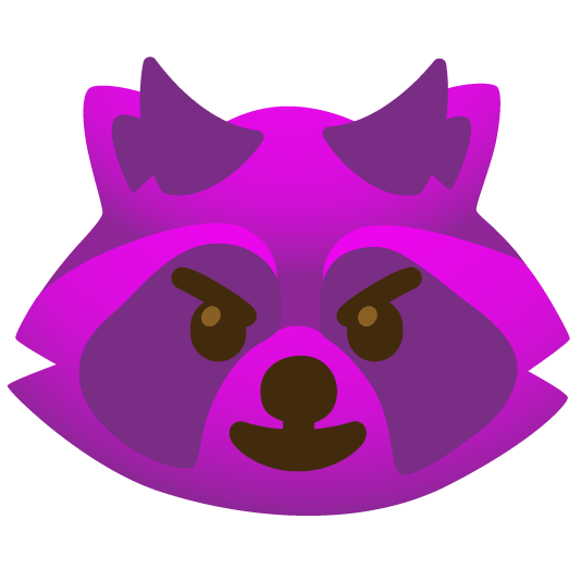 raccoon smiling imp