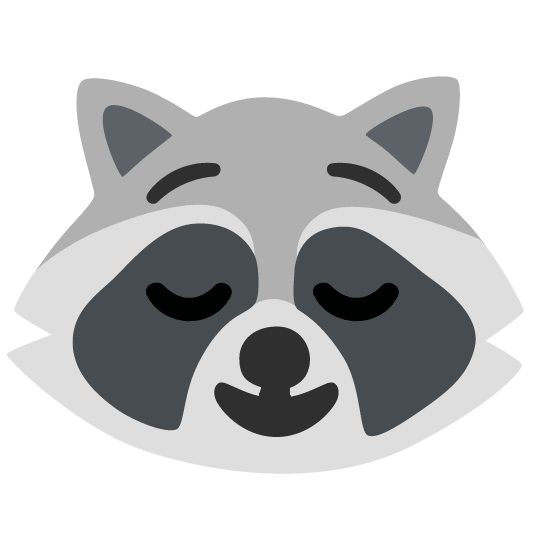 raccoon relieved