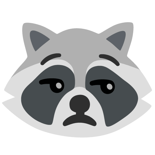 raccoon unamused