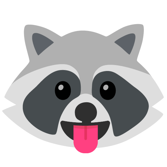 raccoon stuck out tongue