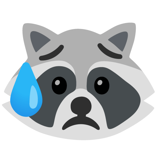 raccoon disappointed relieved