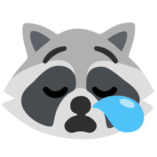 raccoon sleepy