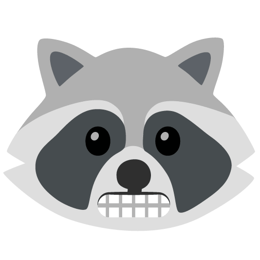 raccoon grimacing
