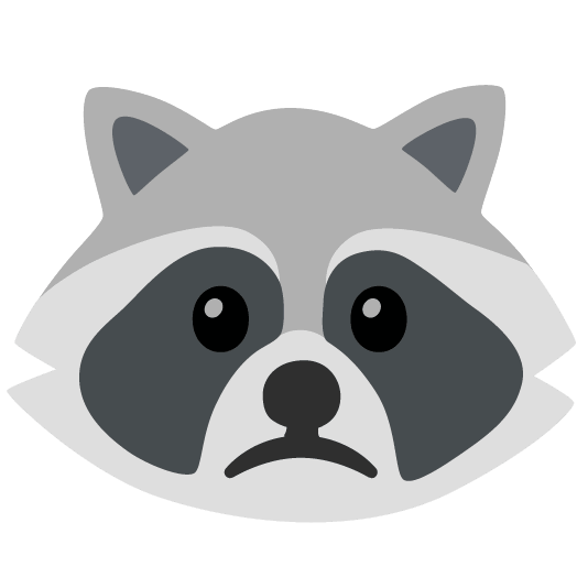 raccoon slightly frowning face