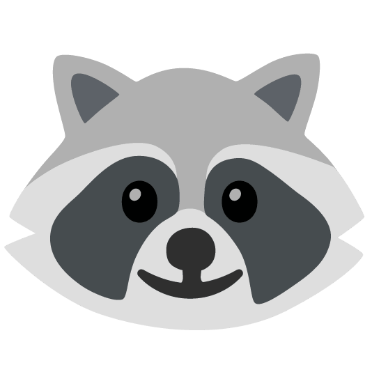 raccoon slightly smiling face