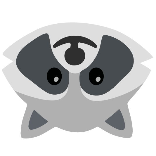 raccoon upside down face