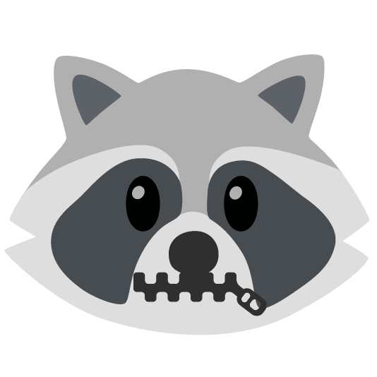 raccoon zipper mouth face