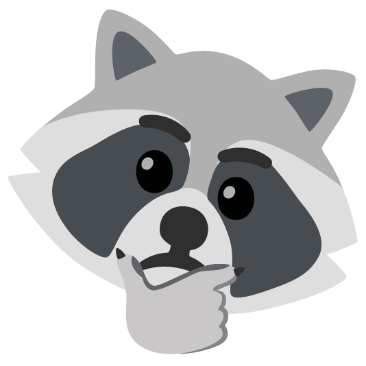 raccoon thinking face