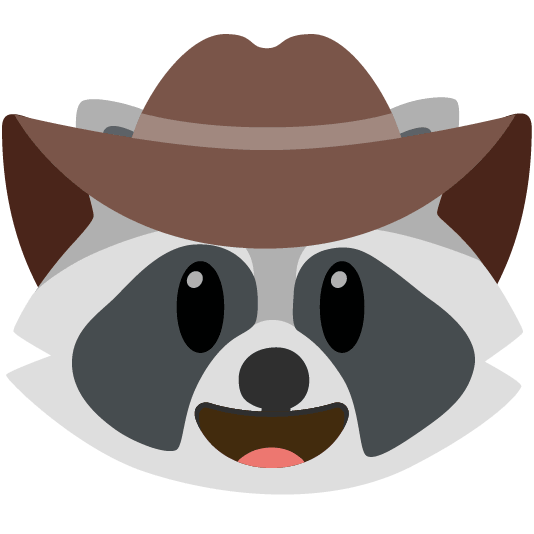 raccoon face with cowboy hat