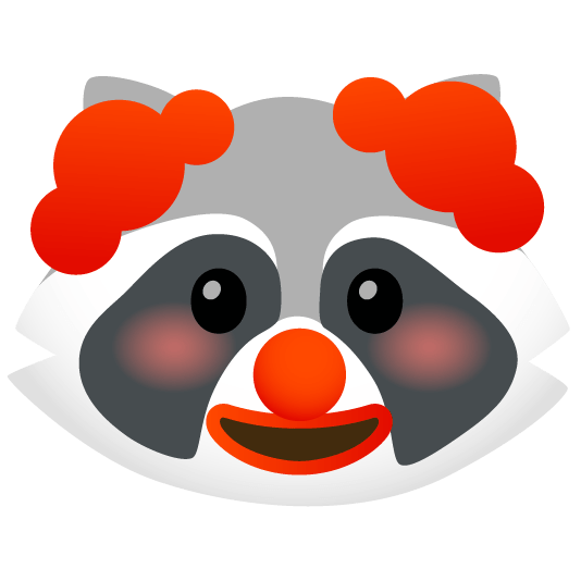 raccoon clown face