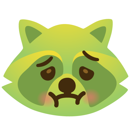 raccoon nauseated face