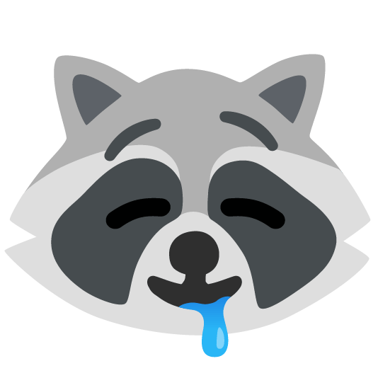 raccoon drooling face