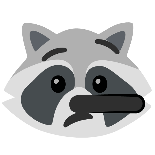 raccoon lying face