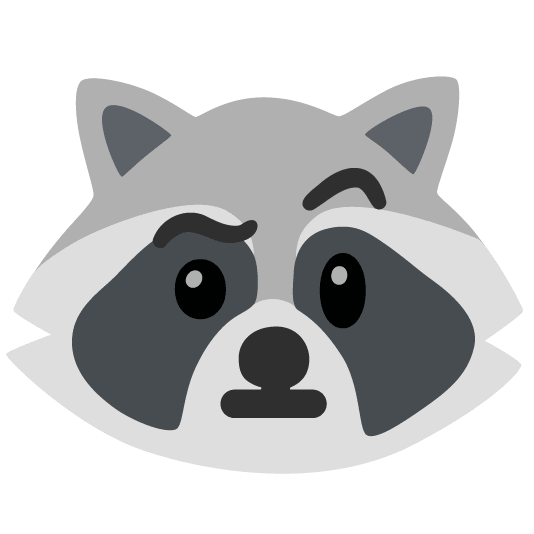raccoon face with raised eyebrow