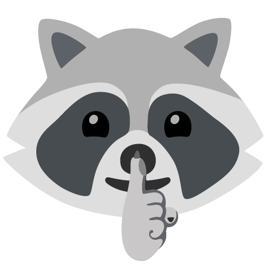 raccoon shushing face