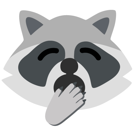 raccoon yawning face